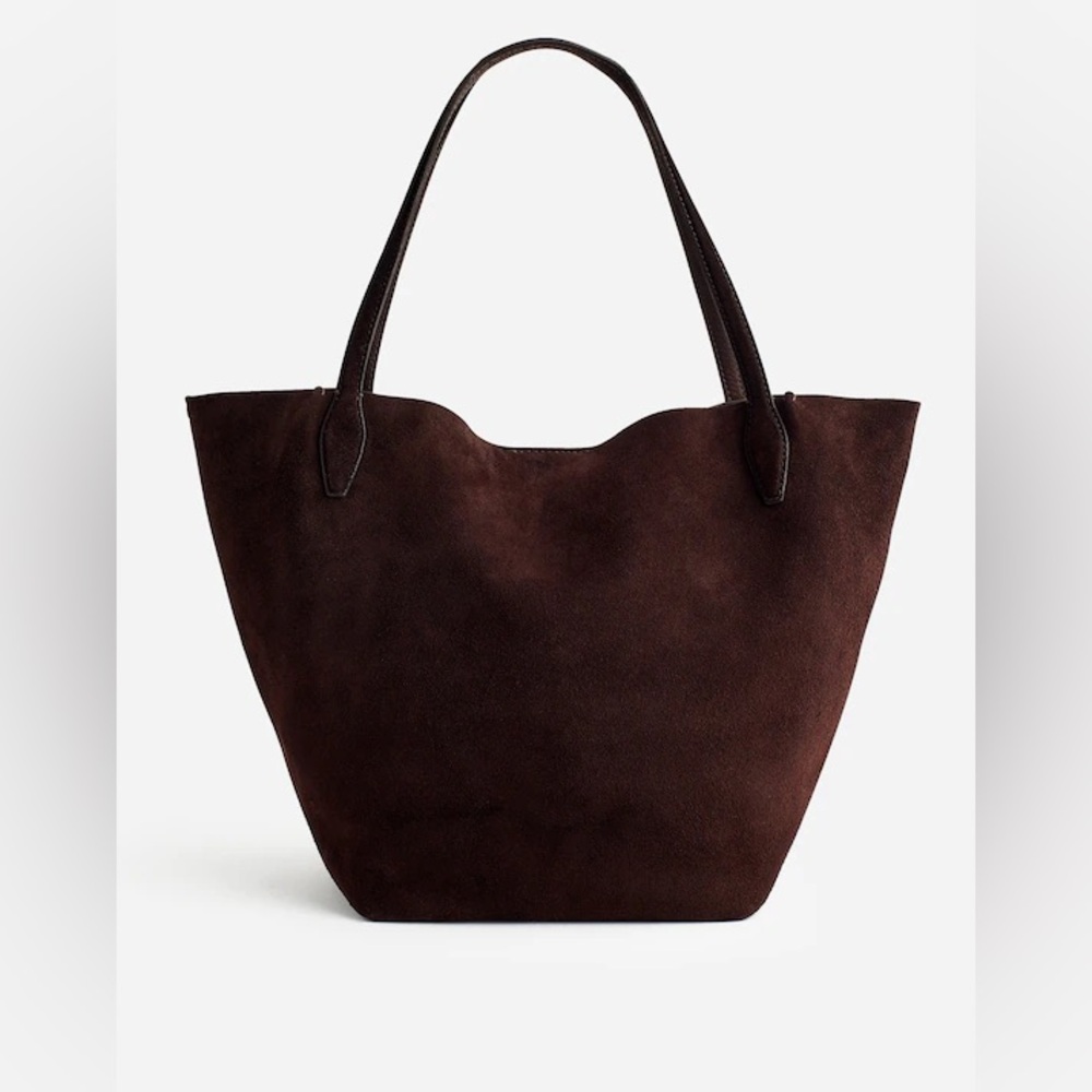 Madewell Suede Shopper Tote in Dark Carob